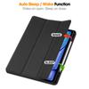 For iPad Air 13 M3 M2 Pro 12.9 2018 with Pencil Holder-[Tri-fold Stand + Auto Wake/Sleep], Premium PU Leather Case Shockproof