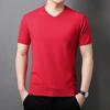 Men V-Neck Pullover Short-Sleeved Sweater 2026 Spring Summer New Knitwear Solid Color Trend Tops Male Oversized T-Shirts 6Xl 8Xl