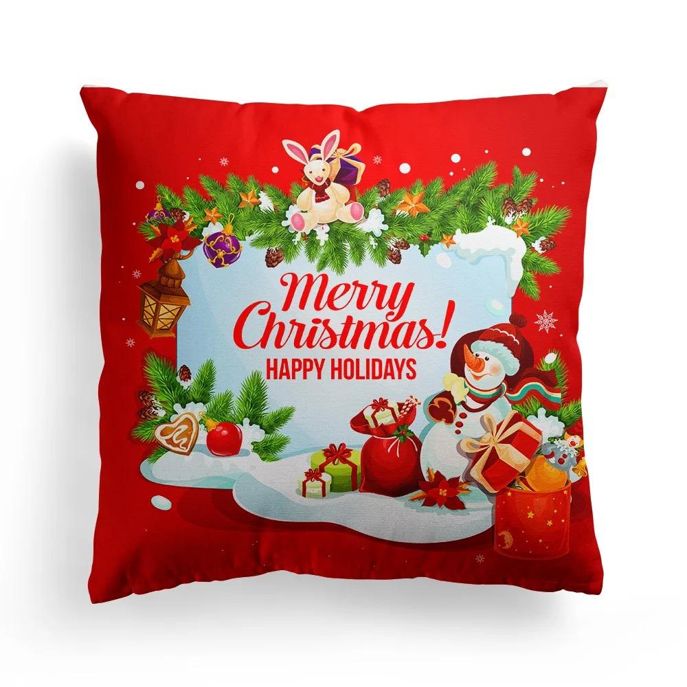 

Наволочки с рождественской тематикой Аксессуары для автомобиля Офис Санта-Клаус Гостиная Диван Домашние наволочки 40x40cm