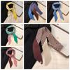 Color Blocking Knitted Narrow Scarf Warm Y2K Thin Scarf Korean Casual Scarf  Spring Summer