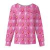 Women's Casual Fashion Long Sleeve Standing Collar Single Breasted Valentine's Day Print Workwear Jacket Tops