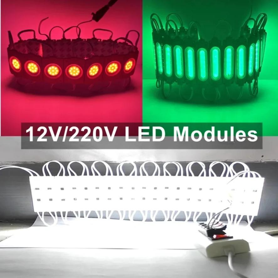 20PCS/lot Multicolour 12V 220V COB Light Led Modules Three Types Backlight Shop Banner Waterproof IP65 Advertising Decorations