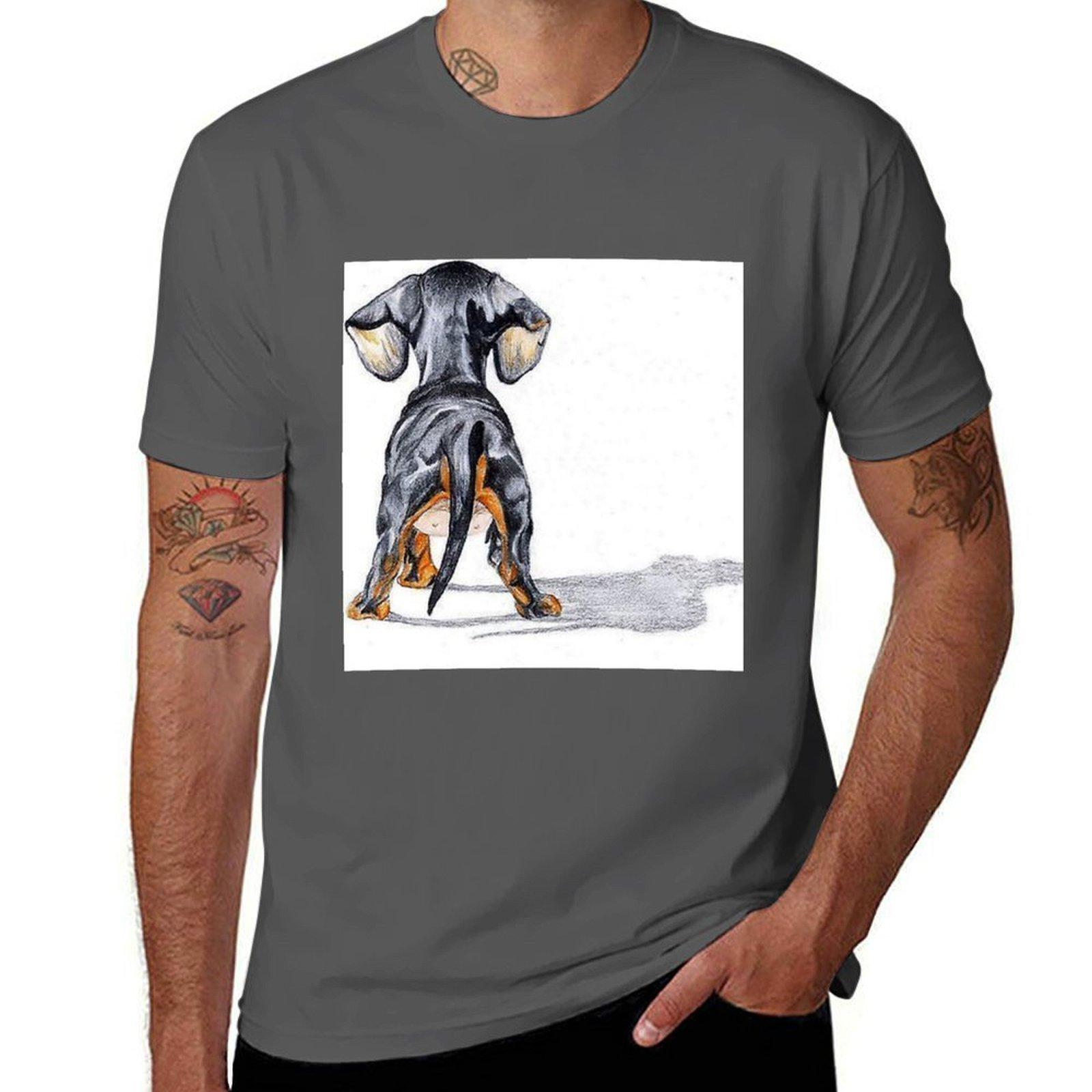 

Dachshund Dog pupy back T-Shirt funny t shirts man man t shirt summer T-Shirt 4XL