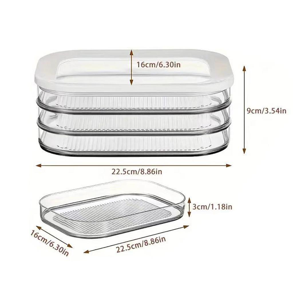 3-warstwowy pojemnik do lodówki na mrożone mięso, chłodzony pojemnik, pojemnik na żywność mrożoną, pojemnik do przechowywania żywności, pojemnik do lodówki utrzymujący świeżość