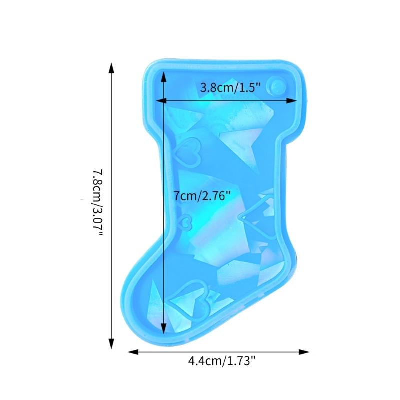 Jewelry Casting Mold Christmas Stocking Silicone Mold Holographic Resin Mold for DIY Keychains Earring Pendant Making