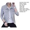 Men Spring Autumn Denim Jacket Solid Color Turn-down Collar Long Sleeve Slim Fit