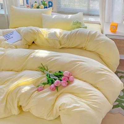 4-teilige Bettbezug-Sets mit Kissenbezügen Laken Einfarbig Bettwäsche Baumwolle Bettwäsche-Set Einzel-Doppelbetten Laken Einzel-Doppelbett Größe