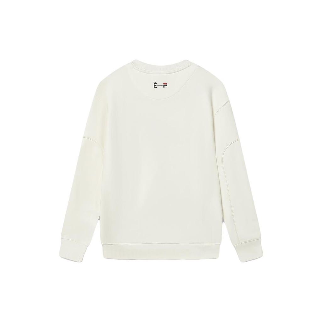 FILA X ETUDES Collaboration Letter Floral Print Knit Pullover Sweatshirt Women sweatshirt Coconut-White F11W346202F-IV