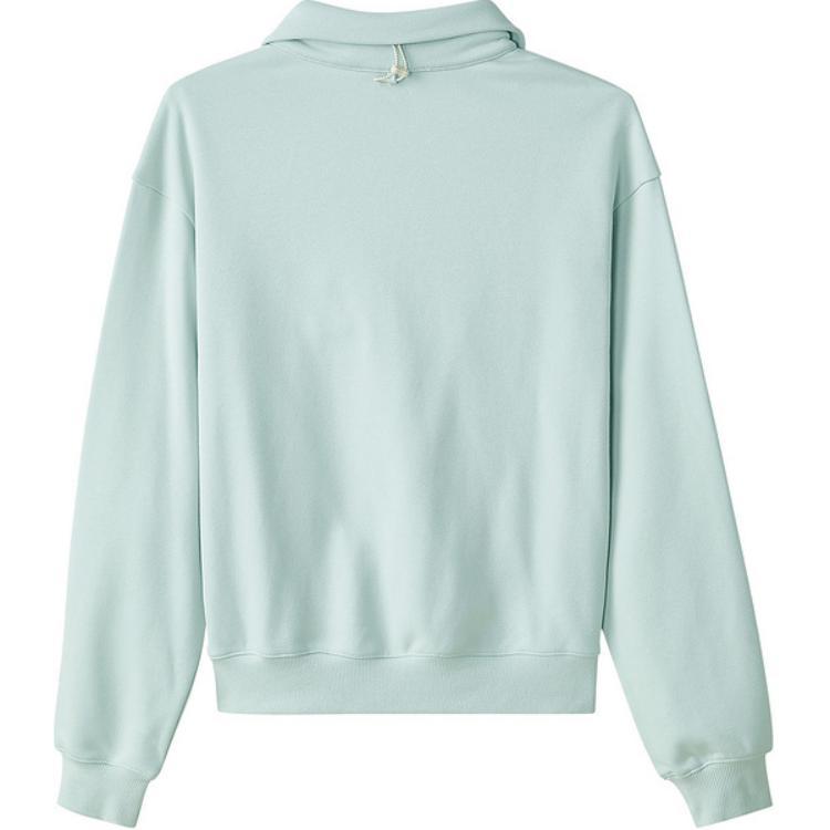 Skechers Outdoor Series Simple Solid Color Comfortable Polo Collar Letter Half-Zip Sweatshirt Women Sweatshirt Ice-Green L424W002-002S