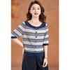 Women's Striped Button-Up Top & Cropped Pants Two-Piece Set