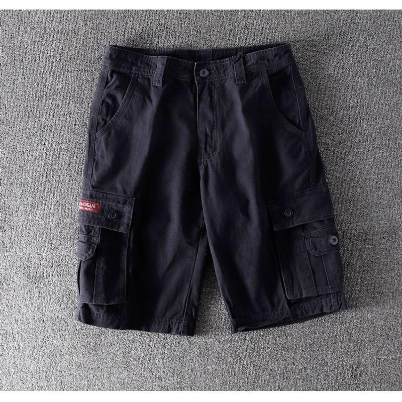 Whole Transaction Goods! Domestic Factory Direct Sales Pure Cotton Washed Men Parka Shorts Multi-Pocket Fifth Pants Tail Goods Middle Pants Dark Blue EUR34