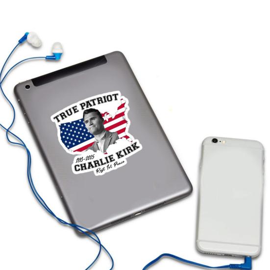 10Pcs Commemorative Charlie Stickers Patriotic Vinyl Decals USA Flag Laptop Decal for Car Water Bottle Vehicle Window Decals