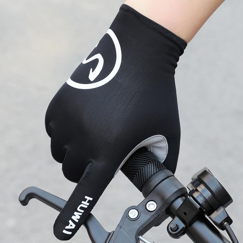 Outdoor Cycling Gloves Sports Fitness Non Slip Men Shock Proof Breathable Ice Silk Touch Screen Bicycle Mountain Cycling Gloves