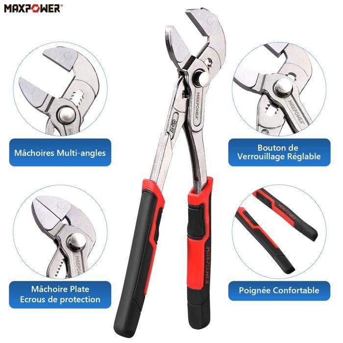 Pince multiprise - maxpower - m29615 - acier au chrome vanadium - antidérapante - 250 mm