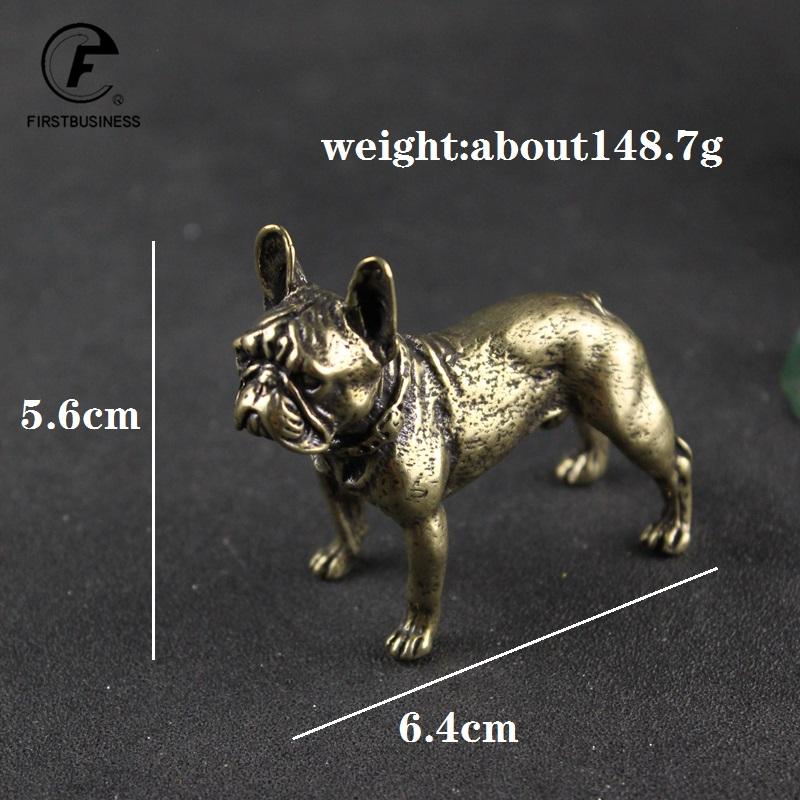 Copper Desk Ornaments Bulldog Miniatures Figurines Handmade Retro Brass Animal Pet Dog Statue Home Decorations Accessories Craft