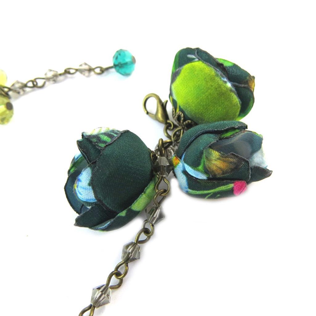Les Trésors De Lily [P0800] - Emerald Green 'Les Antoinettes' Artisanal Bracelet (handmade)