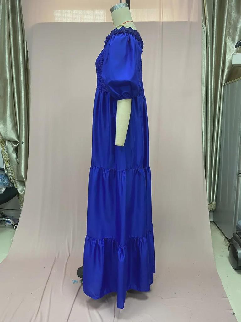 2025 Spring/Summer European & American Women's One-Shoulder Floral Maxi Dress