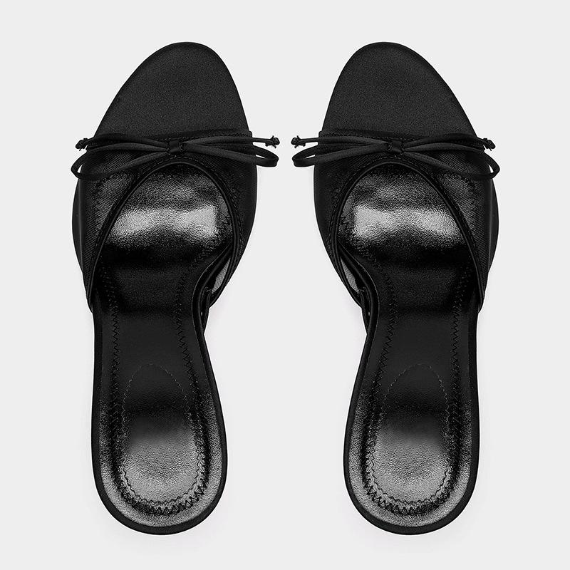 Mode Mode Damen Absatz Hausschuhe Spitze Netz Schleife Luxus Sandalen Zapatos De Mujer Trends Flip Flops Damenschuhe Pantoletten Chanclas De Mujer