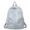 Solid Color Travel Backpack Water-Repellent Large Capacity Schoolbag for Middle School Students