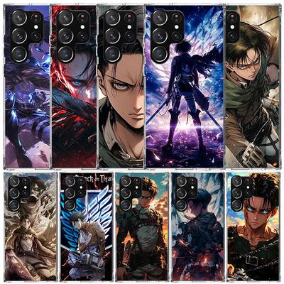 A-Attack On T-Titan Levi Soft Cover for Samsung Galaxy S25 Edge S26 S24 S23 Ultra Phone Case S22 S21 Plus S20 FE Print Pattern S