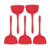 5Pcs Cooking Spatula with Hanging Hole Ergonomic Prevent Scalding Chinese Silicone Spatula for Kitchen Red