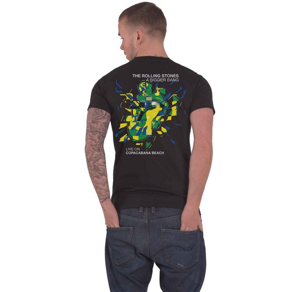 The Rolling Stones Unisex Adult Bigger Bang - Brazil ´80 Back Print Cotton T-Shirt