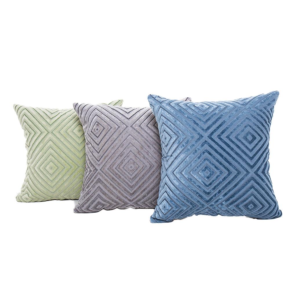 Flocking Geometric Strips Pattern Throw Pillow Cover without Filling Home Decoration