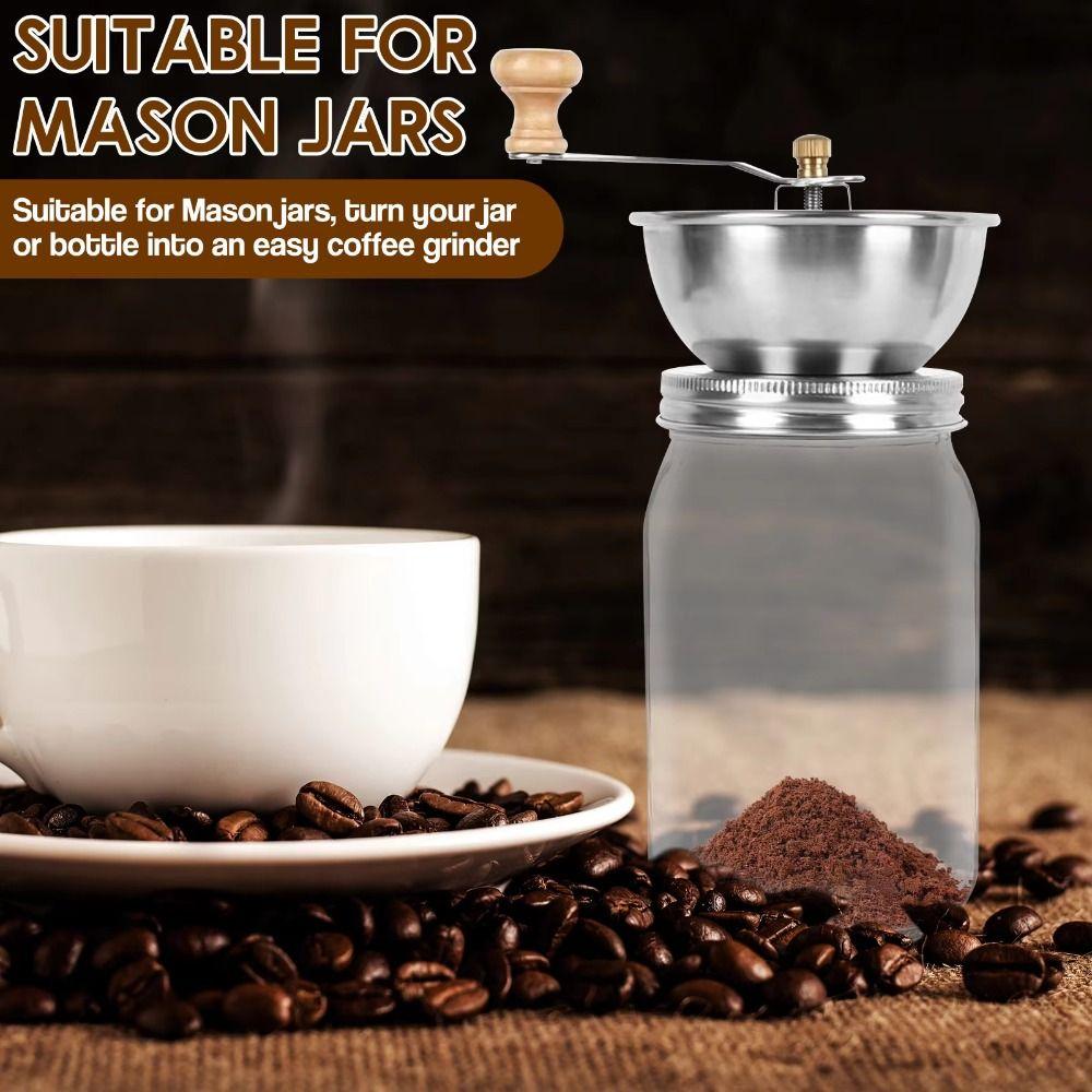 Adjustable Settings Mason Jar Coffee Grinder Ceramic Core Bean Grinder Tools  Coffee Accessories