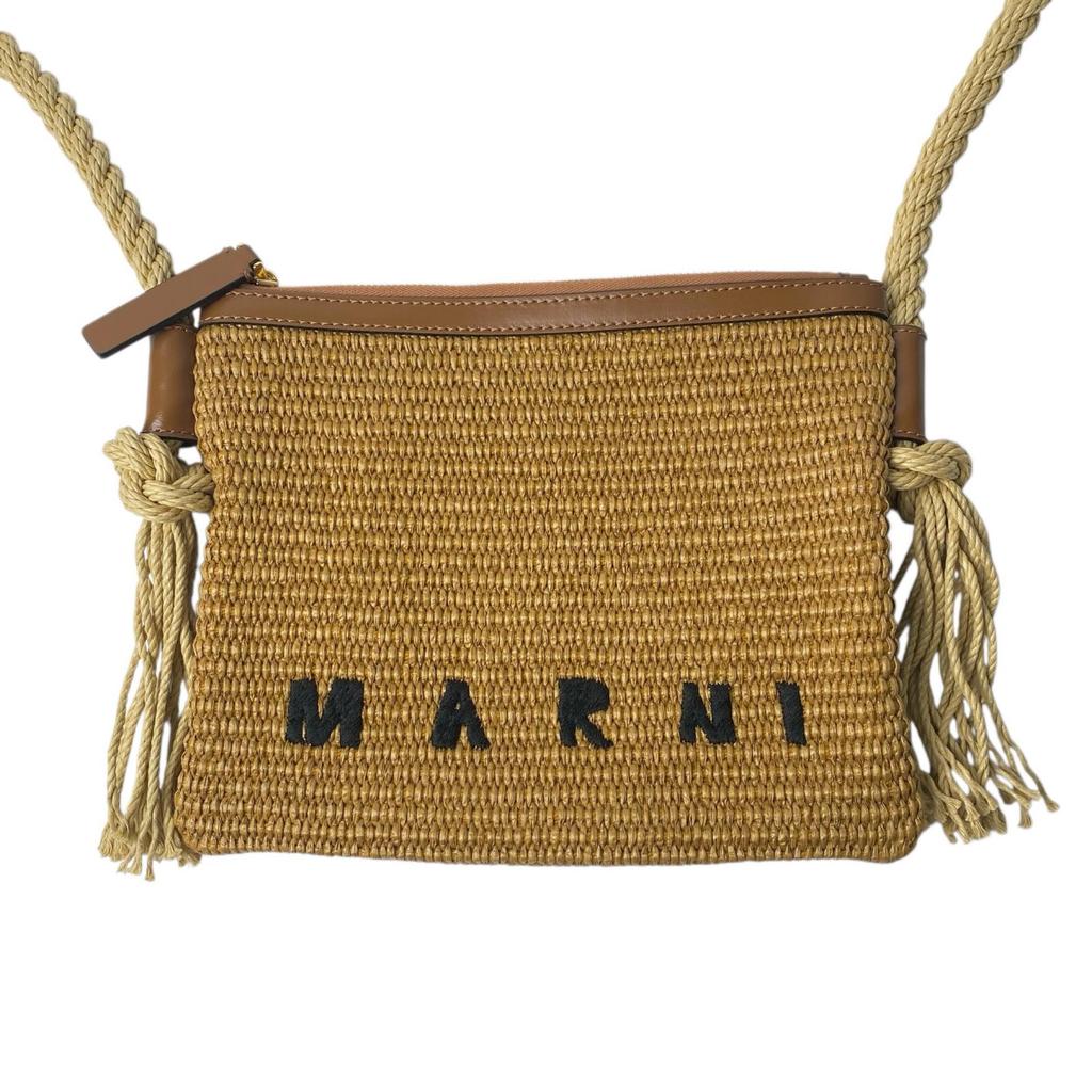 Used MARNIShoulder Bag Brown Raffia Women