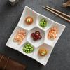 Special-shaped Multi-grid Exquisite Small Salty Cold Dish Plate Ceramic High-end Hotel White Tableware Combination Snack Platter