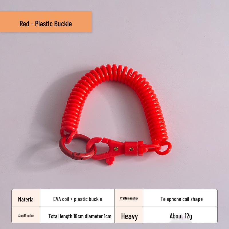 Spring Buckle Keychain Cord – Anti-Lost Outdoor Strap with Bag Holder