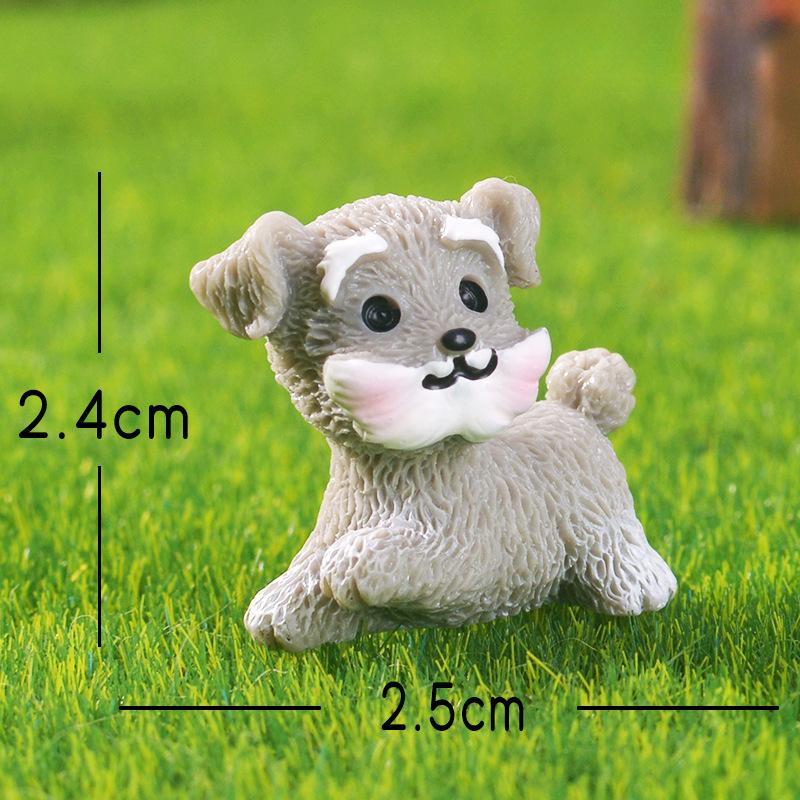 Cute Schnauzer Micro-landscape Potted Plant Ornaments and Puppy Decorative Accessories
