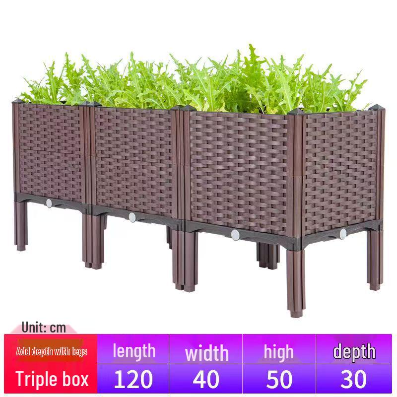 Extra Large Yellow-Edged Rooftop & Balcony Vegetable Planter Box