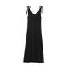 Sleeveless Backless Summer Lady Hollow Knit Dresses Women Beige Cotton Halter Dress
