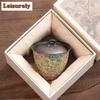 175ml Rock Painting Time Wind Gaiwan Luxury Tea Tureen Household Tea Bowl With Lid Kit Tea Maker Cover Bowl Cafes Ornaments Gift