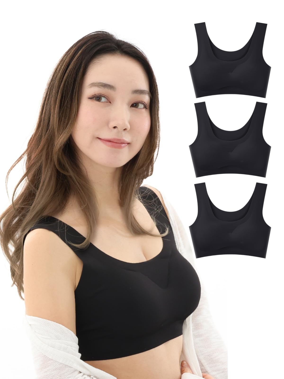 

Ночной бюстгальтер Набор из 2 или 3 Почему бы не начать ваш повседневный образ жизни большого размера, бесшовного, с высокой проймой, дышащего бюстгальтера, черного цвета, 3 штуки, M [Crystal Drop]