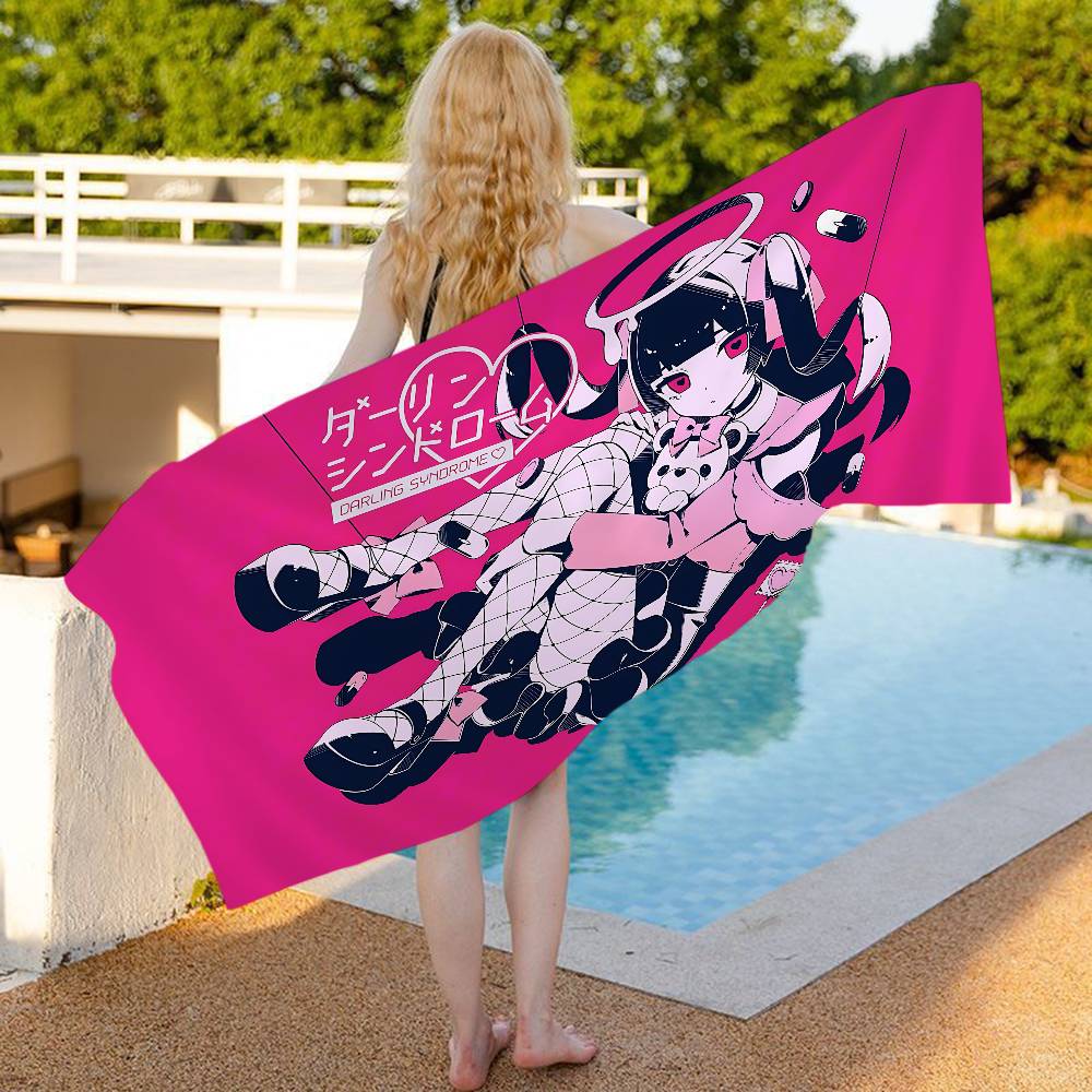 Popular J-Jirai K-Kei Fashion Microfiber Printed Beach Towel Mountain Climbing Yoga Beach Swimming Running Absorbent Soft Towel