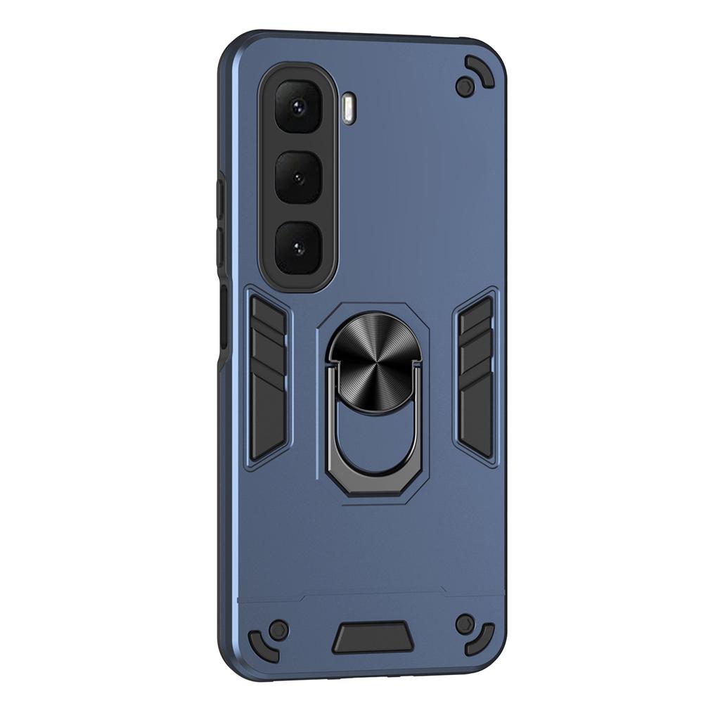 For Infinix Hot 60i 4G Case PC+TPU Drop Defend Phone Cover with Ring Kickstand