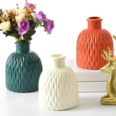 Blumenvase, unzerbrechlich, europäischer Stil, einfarbig, modern, runde Öffnung, Tischdekoration, Kunststoff-Pflanzenvase, Heimbedarf, Einweihungsgeschenk