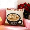 Warm Creative Coffee Illustration Cushion Cover Premium Soft Pillowcase SkinFriendly  MultiPurpose for Home Office Travel