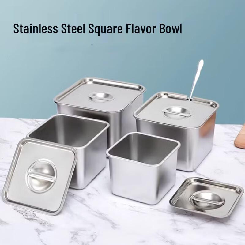 ZISIZ SUS304 Square Kitchen Storage Jar