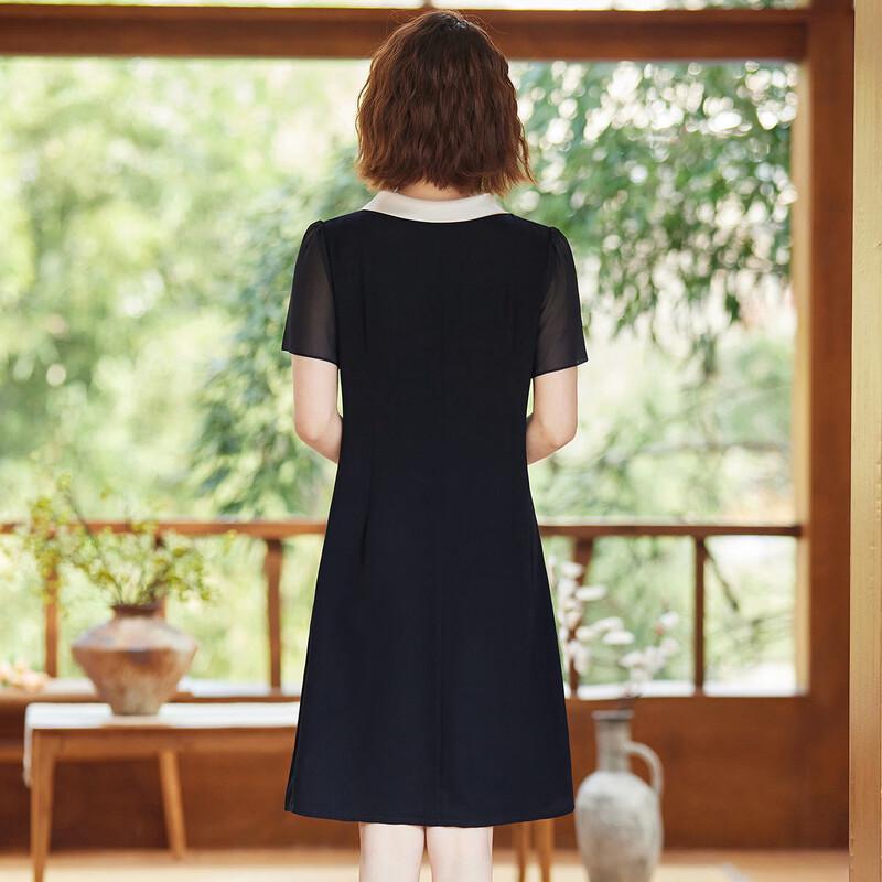 New Chinese Style Embroidered Chiffon Midi Dress