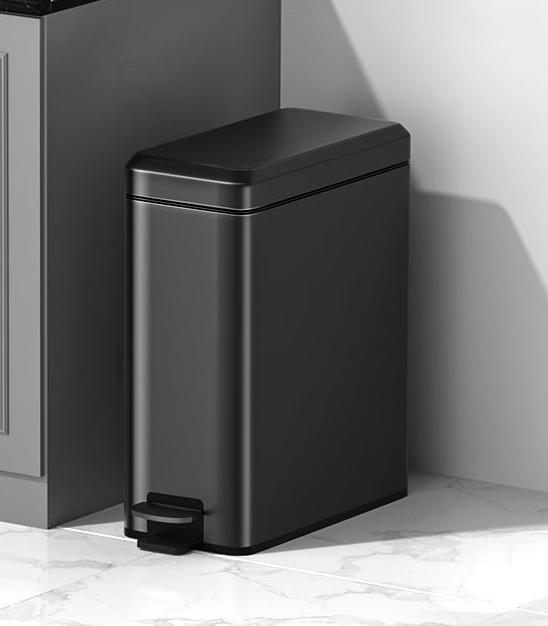 Mülleimer mit Deckel für Füße, Haushalt, Wohnzimmer, Küche, Fußbetätigung, Toilette, Luxus, Genäht, Edelstahl, Großes Fassungsvermögen