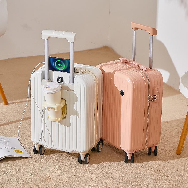 18" Unisex Carry-On Suitcase with Silent Wheels, Durable Korean Style, Thick Design, Combo Lock