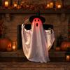 Scary Animated Halloween Ghost Decoration, Lighted Voice Control Skeleton Ghost for Haunted House, Halloween Party, Spooky Outdoor Decor