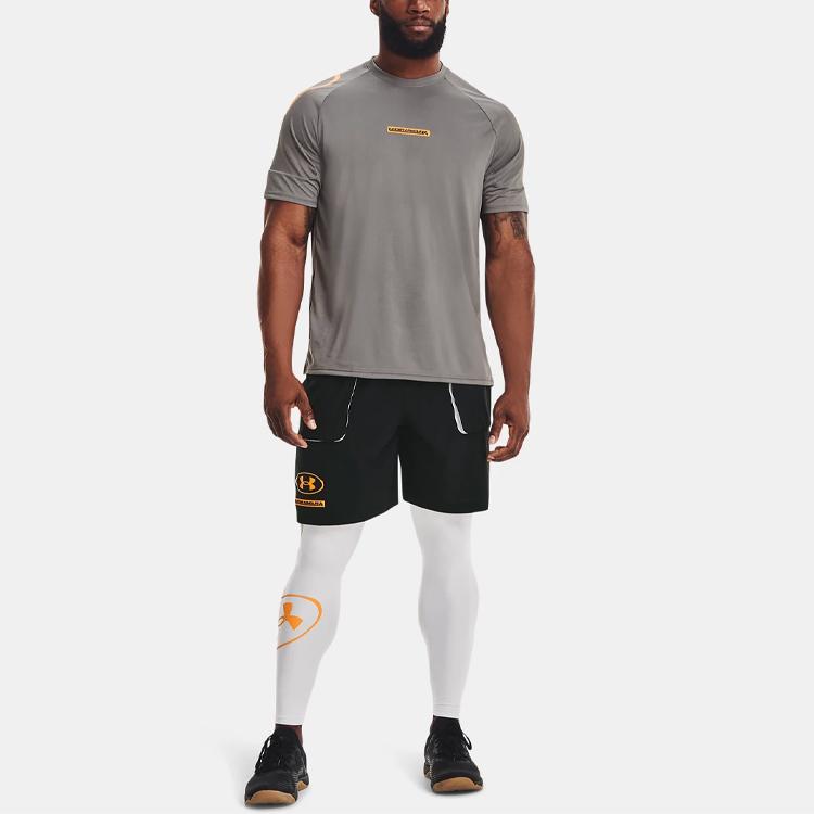 Under Armour Evolution Logo Bedruckte Trainingsleggings Herren Leggings Haze-Grau 1366423-014