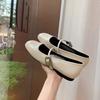 Sheepskin version~ genuine leather French silver light mouth with flat bottom inner height increase Mary Jane jk single shoes women's small leathe
