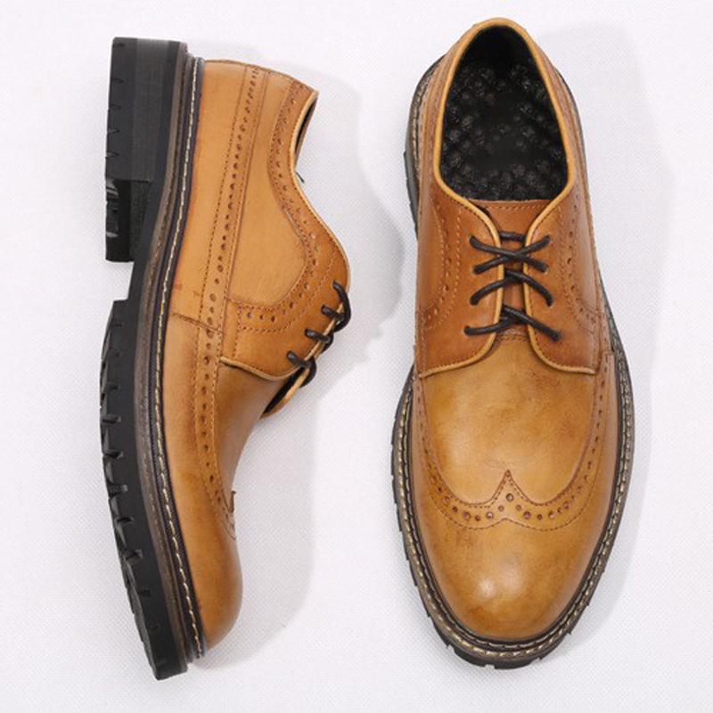 Men`S Brogues Oxford Thick Soled Round