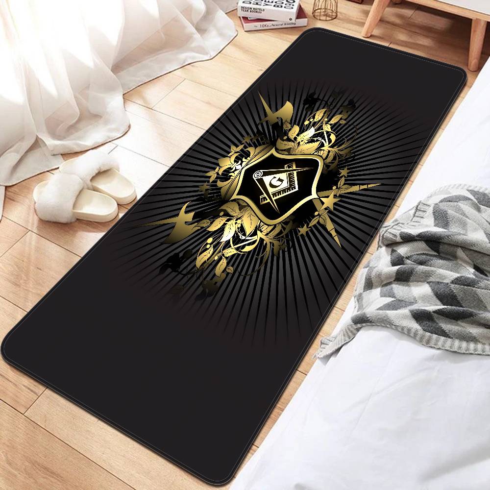 Freemason Illuminati Anime Floor Mat Non-Slip Laundry Room Mat Laundry Decor Balcony Child Living Room Bedside Mats