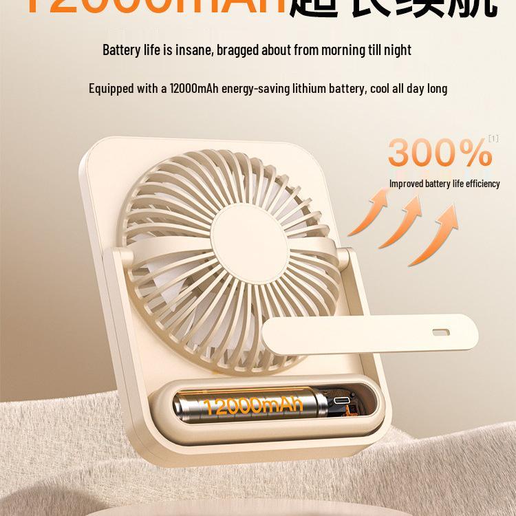 Ultra Quiet USB Rechargeable Mini Desk Fan for Office, Dorm, or Bedroom